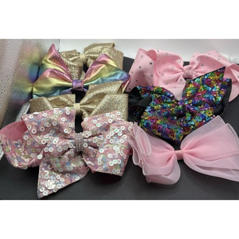 7 Large Girls Hairbows Clip In